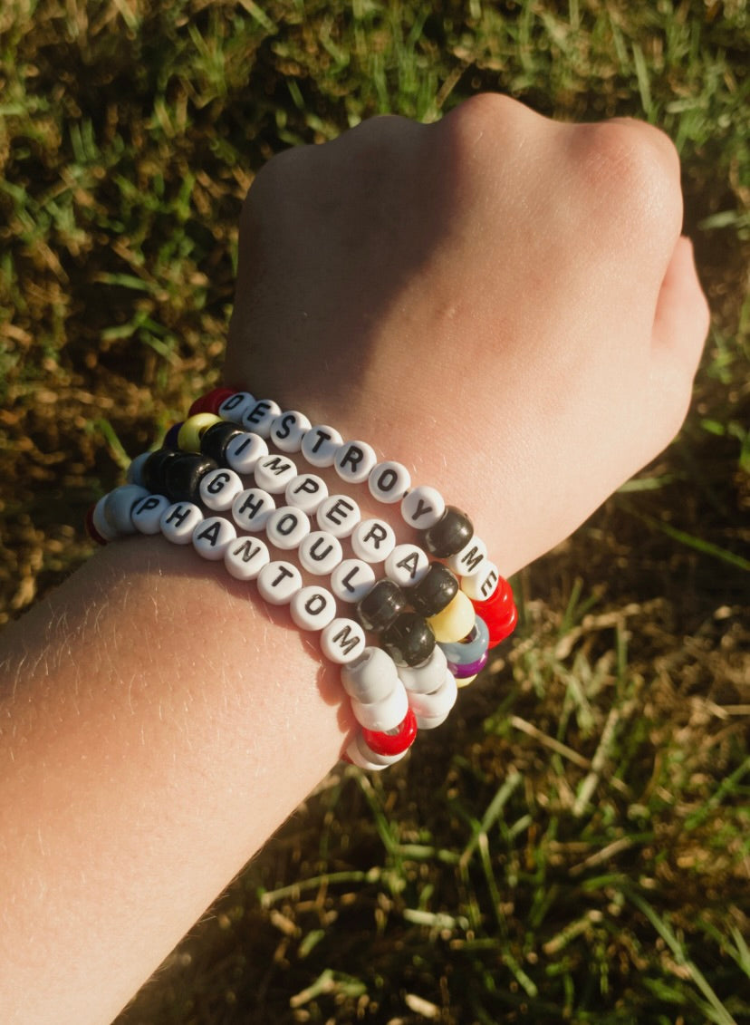 Ghost-Inspired Kandi Bracelet Set | Papa & Ghoul Rave Bundle